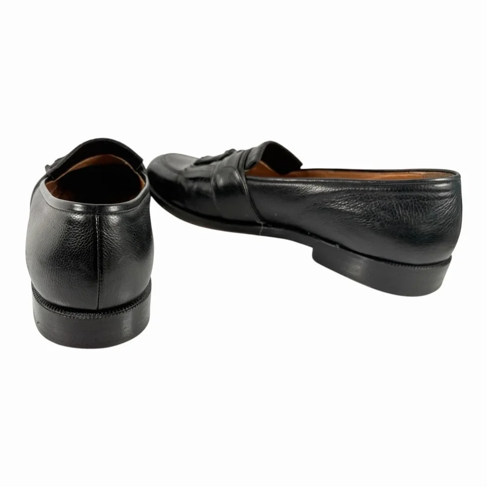 Cole Haan Man 7D Pinch Tassel Loafers DressShoes Black Genuine American Handsewn